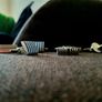 4 Pairs Men's Cufflinks - Silver & Blue Modern Designs Image 2