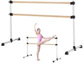 Portable Adjustable Ballet Dance Barre  Freestanding Double Wooden Bar