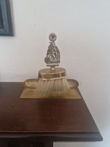 brass crumb tray and brush