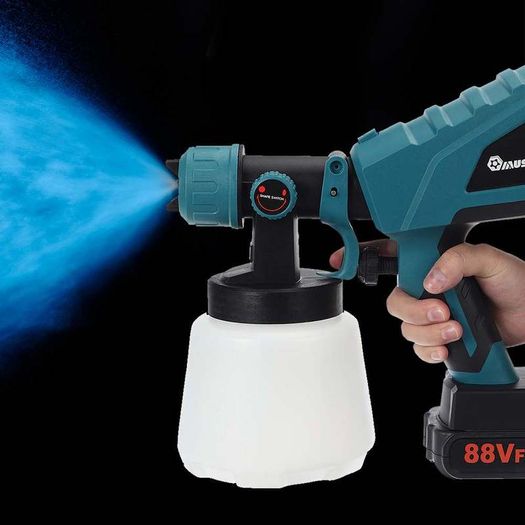 88VF 1500W 1000ML Cordless Electric Spray Gun with 3Nozzle Flow Control Airbrush High Power Paint Sprayer For Makita 18V Battery