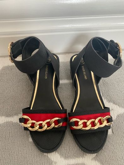 Black & Red river Island sandals