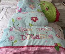3 single duvets with covers and pillows to match