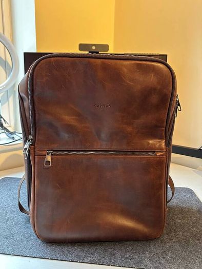 Leather Laptop Backpack 15.6 Inch (High-quality leather)