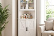 170cm Tall Corner Storage Cabinet, 5-Tier Farmhouse Corner Cabinet
