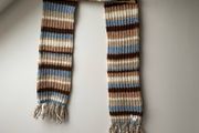 Erin Knitwear Ireland 100% Pure Wool Striped Scarf Perfect Condition Ribbed Winter Scarf