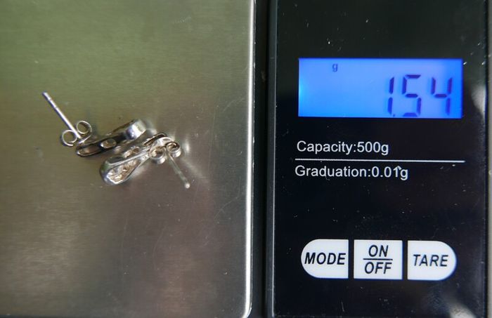 Vintage Sterling Silver 925 CZ Loop Drop Earrings 1,54g