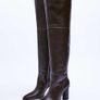 Zara Leather Tall Over The Knee Boots Image 10