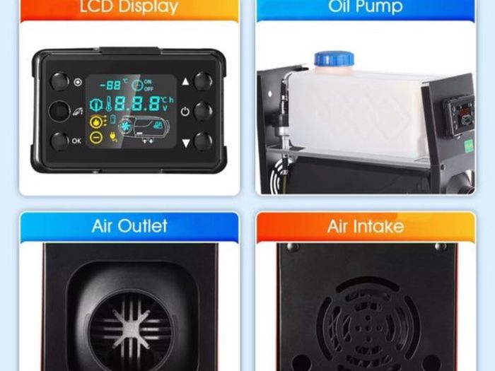 Diesel Air Heater w/ LCD Panel and Remote Control, Portable Parking Heater Fast Heating Low Noise,for Truck RV Trailer