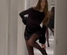 H&M black mini dress with fur cuff sleeves size XS