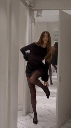 H&M black mini dress with fur cuff sleeves size XS