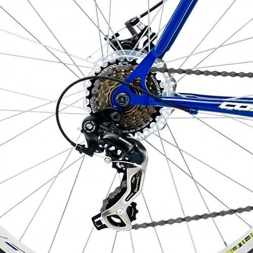 19" Coyote Blue Ridge Gents FS Disc, 21 Speed, Blue/White