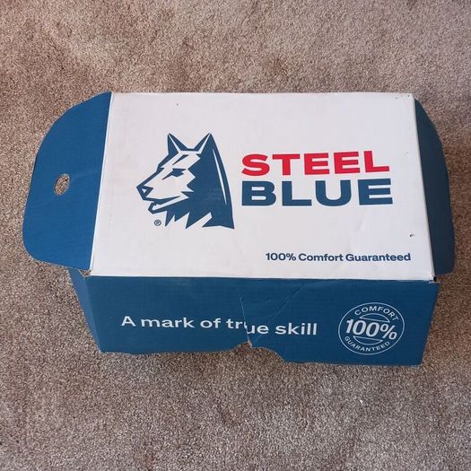 Steel blue working boots, size 12