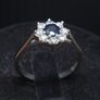 Vintage 14K White Gold Sapphire & Diamond Cluster Ring Hallmarked  Size 52.5 Image 2