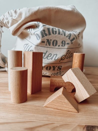 Wooden Story Natural XL Wooden Blocks in Sack, 50pcs wooden Toy