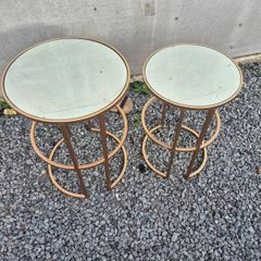 Pair of Modern Round Nesting Side Tables