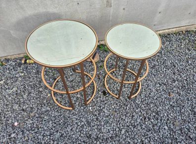 Pair of Modern Round Nesting Side Tables