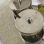 Vintage  Silversmiths Silver Plate Cream & Sugar Tray Set. Glass Bowls. With Lid And Serving Spoone Image 9