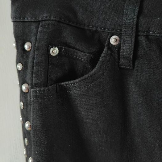 Black Studded High waisted stretchy jeans, H&M, size 36