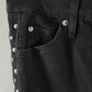 Black Studded High waisted stretchy jeans, H&M, size 36 Image 5