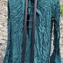 Teal Crinkled Long-Sleeved with High Funnel Neck Maxi Dress Image 3