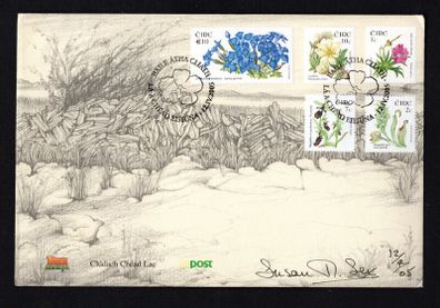 2005 Ireland Irish Wild Flowers Sixth Definitive Stamps An Post First Day Cover (FDC) signed by acclaimed botanic artist Susan Sex on the day of issue