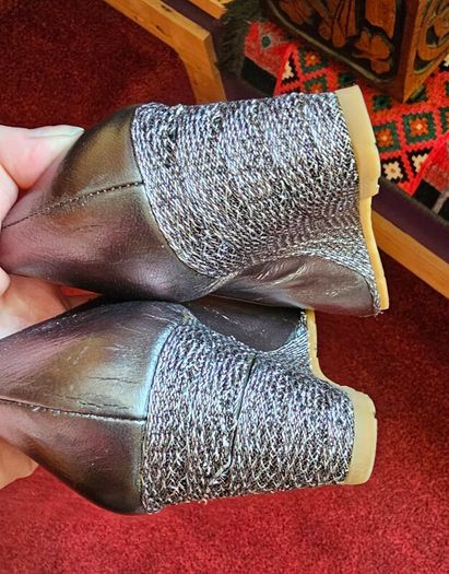 Cristina Firenze silver leather wedges 37.5