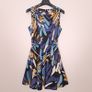 Closet London Abstract Blue Navy Belted A-Line Skater Dress 12UK/40EU Image 6