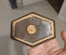 Vintage Kilkenny design workshop (kdw) ,Hexagonal studio pottery dish,Louis Le Brocquy Logo
