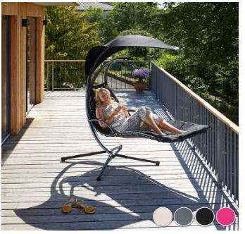 Indoor & Outdoor Hanging Lounger with Frame, Floating Lounger with Paraso