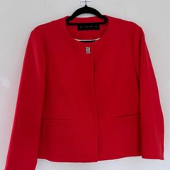 Zara boxy shape red blazer