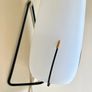 1 x Mid Century Philips Louis Kalff Wall Light Sconce, Opaline Milk Glass Black Wire Frame, 70s Dutch Image 6