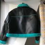 Primark size L turquoise faux leather shearling jacket Image 3
