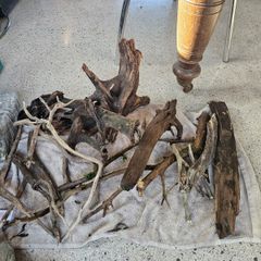 Driftwood and rock