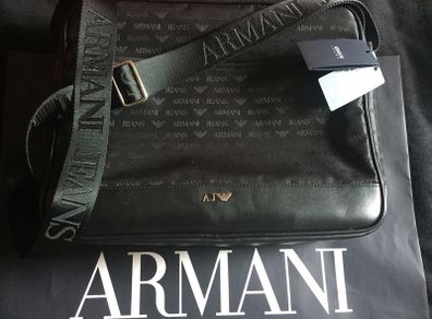 armani messenger laptop travel bag shoulder black