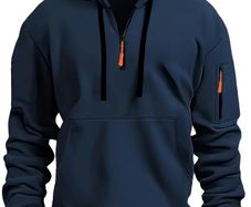 Men's Fashion Hoodie Outdoor Zipper Casual Sweatshirt