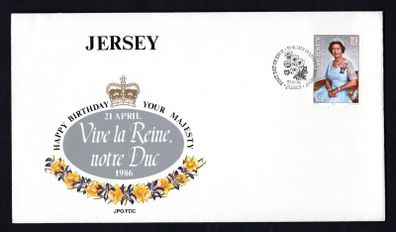 1986 Jersey The 60th Anniversary of the Birth of Queen Elizabeth II Commemorative Stamps First Day Cover (FDC)