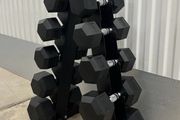 Hex Dumbbells 5kg - 20kg + storage rack (new)