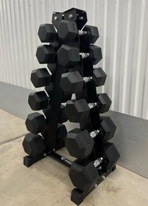 Hex Dumbbells 5kg - 20kg + storage rack (new)