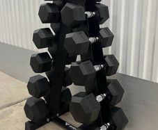 Hex Dumbbells 5kg - 20kg + storage rack (new)