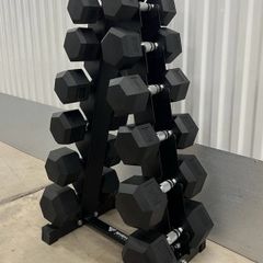 Hex Dumbbells 5kg - 20kg + Storage rack