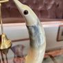 Vintage Mid Century Hand Carved Dykehead Scotland Penguin Bovine Horn Figure Image 8