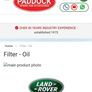 Land Rover PUMA oil Filter - Puma 2.2 engine oil filter - genuine Land Rover part. - pn: LR104384LR Image 3