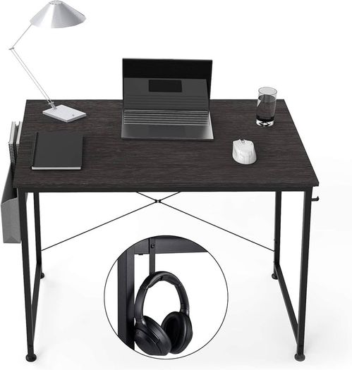 Writing Computer Desk, Office Work Desk for student and worker, Laptop Table with Storage Bag and Headphone Hook,Modern Simple Style Desks for Bedroom, Home, Office(80x50x75cm)