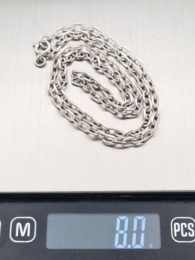 Vintage Signed 925 Sterling Silver Anchor Link Chain, Full British Hallmarks 1977