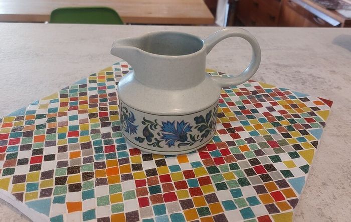 Fabulous Vintage Midwinter Stonehenge Coffee Pot and Milk Jug in the Caprice Pattern (Spanish Garden) Designed by Jessie Tate, Excellent Condition