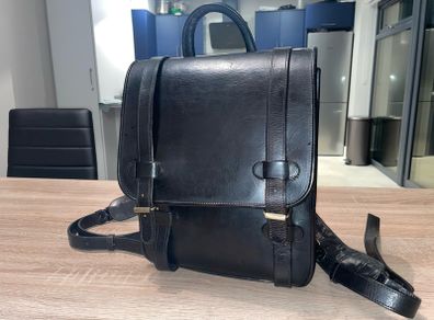 Leather women's square bag