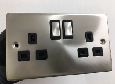 Satin Chrome Double Sockets