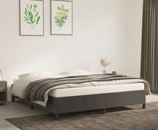 Bed Frame without Mattress Dark Grey Super King Velvet