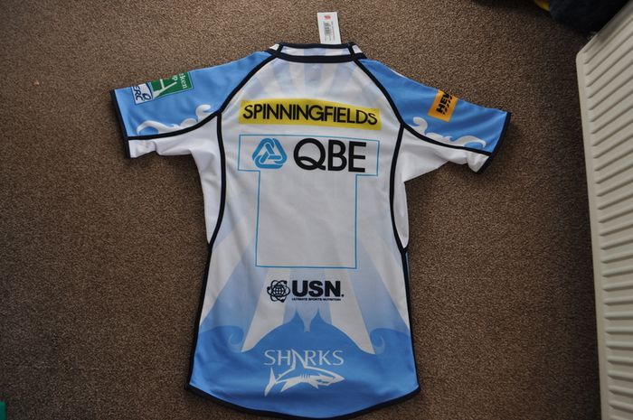 Sale Sharks Player Issue Rugby Jersey Shirt Rare Free Post