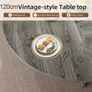 Round Dining Table for 4-6 People, Grey Kitchen Table, 120CM Farmhouse Dinning Tables, Wooden Stylish Dining Tables, No Shaking, for Kitchen and Living Room, Easy to Assemble (only table) Image 4